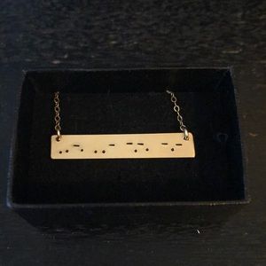 FUCK Gold Bar Morse Code Necklace 16 inches